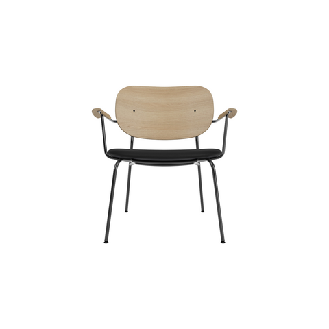 Audo Copenhagen Co Lounge Chair, Partially Upholstered in Natural Oak with Sierra 1001, packshot on white