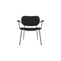 Audo Copenhagen Co Lounge Chair, Fully Upholstered in Black Oak Arms with Sierra 1001, packshot on white