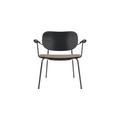Audo Copenhagen Co Lounge Chair, Partially Upholstered in Black Oak with Sierra 1611, packshot on white