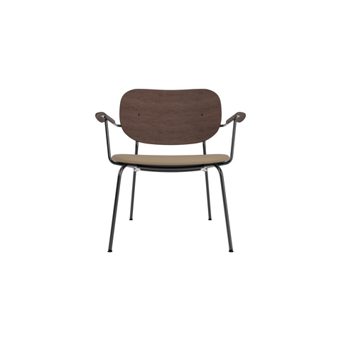 Audo Copenhagen Co Lounge Chair, Partially Upholstered in Dark Stained Oak with Sierra 1611, packshot on white