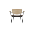 Audo Copenhagen Co Lounge Chair, Partially Upholstered in Natural Oak with Audo Bouclé 07, packshot on white