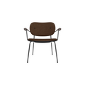 Audo Copenhagen Co Lounge Chair, Fully Upholstered in Dark Stained Oak Arms with Audo Bouclé 07, packshot on white