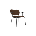 Audo Copenhagen Co Lounge Chair, Fully Upholstered in Black Oak Arms with Audo Bouclé 07, packshot on white