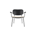Audo Copenhagen Co Lounge Chair, Partially Upholstered in Black Oak with Logan Jasmine, packshot on white