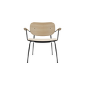 Audo Copenhagen Co Lounge Chair, Partially Upholstered in Natural Oak with Logan Jasmine, packshot on white