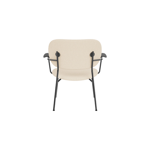 Audo Copenhagen Co Lounge Chair, Fully Upholstered in Black Oak Arms with Logan Jasmine, packshot on white