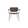 Audo Copenhagen Co Lounge Chair, Partially Upholstered in Dark Stained Oak with Logan Flint, packshot on white