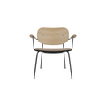 Audo Copenhagen Co Lounge Chair, Partially Upholstered in Natural Oak with Logan Flint, packshot on white