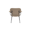 Audo Copenhagen Co Lounge Chair, Fully Upholstered in Natural Oak Arms with Logan Flint, packshot on white