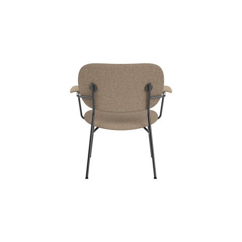 Audo Copenhagen Co Lounge Chair, Fully Upholstered in Natural Oak Arms with Logan Flint, packshot on white