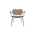 Audo Copenhagen Co Lounge Chair, Fully Upholstered in Dark Stained Oak Arms with Logan Flint, packshot on white