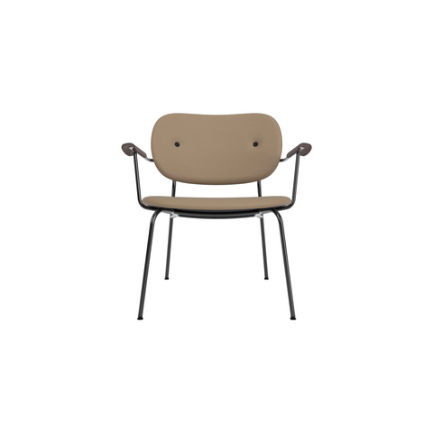Audo Copenhagen Co Lounge Chair, Fully Upholstered in Dark Stained Oak Arms with Sierra 1611, packshot on white