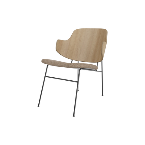 Audo Copenhagen The Penguin Lounge Chair in Natural Oak with Logan Flint seat, packshot on white