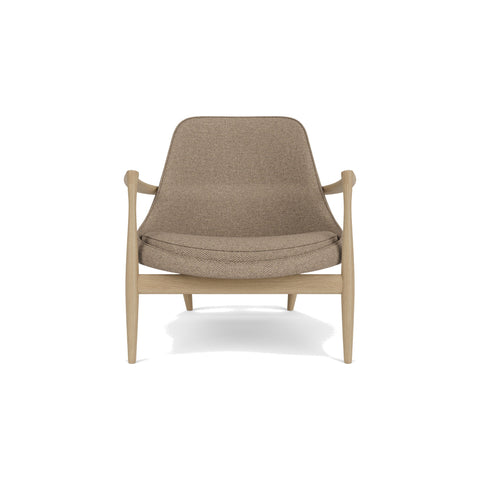 Audo Copenhagen Elizabeth Lounge Chair in Natural Oak and Logan Flint, packshot on white