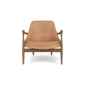 Audo Copenhagen Elizabeth Lounge Chair in Walnut and Camel Dunes, packshot on white