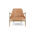 Audo Copenhagen Elizabeth Lounge Chair in Natural Oak and Camel Dunes, packshot on white