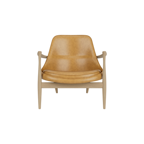 Audo Copenhagen Elizabeth Lounge Chair in Natural Oak and Aida 0250, packshot on white
