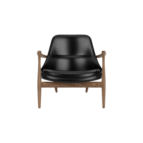Audo Copenhagen Elizabeth Lounge Chair in Walnut and Aida 1618, packshot on white