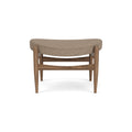 Audo Copenhagen Elizabeth Ottoman in Walnut and Logan Flint, packshot on white
