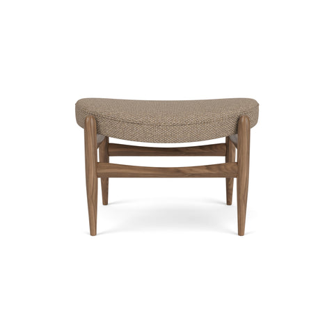 Audo Copenhagen Elizabeth Ottoman in Walnut and Logan Flint, packshot on white