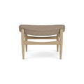 Audo Copenhagen Elizabeth Ottoman in Natural Oak and Logan Flint, packshot on white