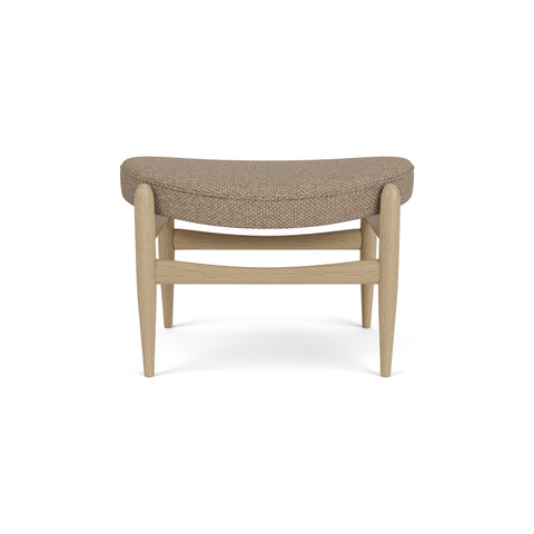 Audo Copenhagen Elizabeth Ottoman in Natural Oak and Logan Flint, packshot on white