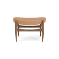 Audo Copenhagen Elizabeth Ottoman in Walnut and Camel Dunes, packshot on white