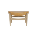 Audo Copenhagen Elizabeth Ottoman in Natural Oak and Aida 0250, packshot on white
