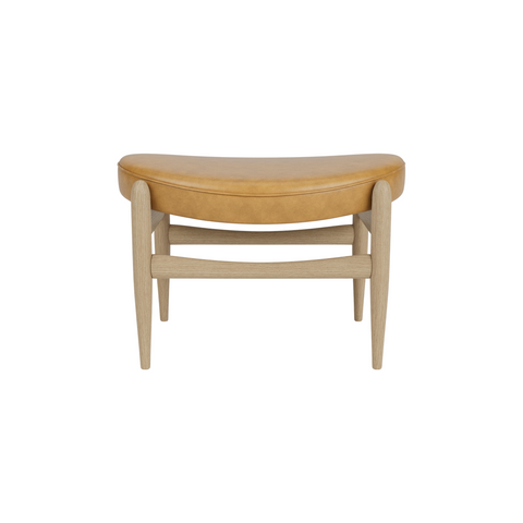 Audo Copenhagen Elizabeth Ottoman in Natural Oak and Aida 0250, packshot on white