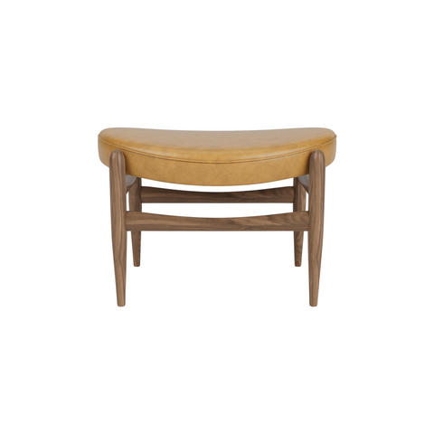 Audo Copenhagen Elizabeth Ottoman in Walnut and Aida 0250, packshot on white