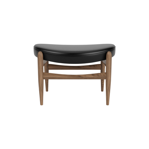 Audo Copenhagen Elizabeth Ottoman in Walnut and Aida 1618, packshot on white