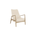 Audo Copenhagen Seal Lounge Chair, High Back in Natural Oak with Logan Jasmine, packshot on white