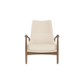 Audo Copenhagen Seal Lounge Chair, High Back in Walnut with Logan Jasmine, packshot on white