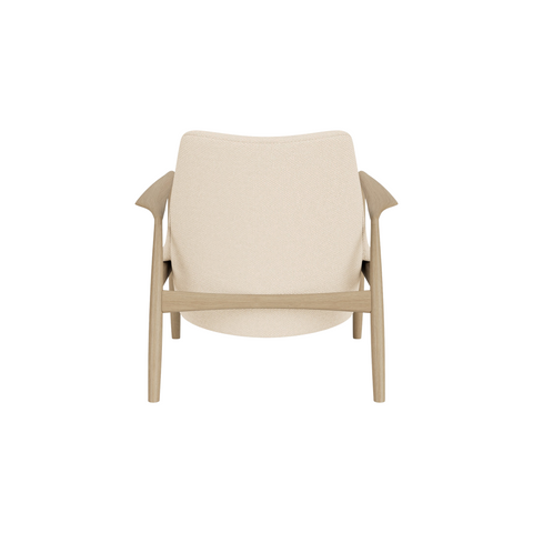 Audo Copenhagen Seal Lounge Chair, Low Back in Natural Oak and Logan Jasmine, packshot on white