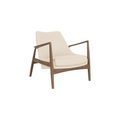 Audo Copenhagen Seal Lounge Chair, Low Back in Walnut and Logan Jasmine, packshot on white