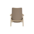 Audo Copenhagen Seal Lounge Chair, High Back in Natural Oak with Logan Flint, packshot on white