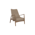 Audo Copenhagen Seal Lounge Chair, High Back in Walnut with Logan Flint, packshot on white