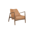 Audo Copenhagen Seal Lounge Chair, Low Back in Walnut and Camel Dunes, packshot on white