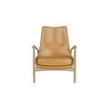 Audo Copenhagen Seal Lounge Chair, High Back in Natural Oak with Aida 0250, packshot on white
