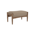 Audo Copenhagen Seal Ottoman in Walnut and Logan Flint, packshot on white