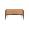 Audo Copenhagen Seal Ottoman in Walnut and Camel Dunes, packshot on white