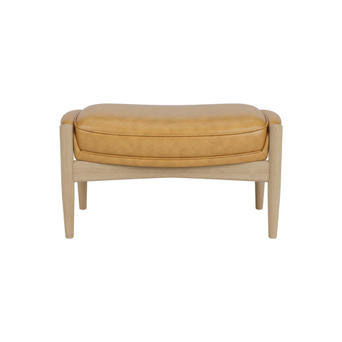 Audo Copenhagen Seal Ottoman in Natural Oak and Aida 0250, packshot on white