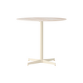 Audo Copenhagen Nook Dining Table 32"Ø in Ivory and Ceramic Sand, packshot on white