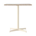 Audo Copenhagen Nook Dining Table 28"L x 24"W in Ivory and Kunis Breccia Stone, packshot on white