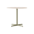 Audo Copenhagen Nook Dining Table 32"Ø in Olive and Ceramic Sand, packshot on white