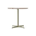 Audo Copenhagen Nook Dining Table 32"Ø in Olive and Kunis Breccia Stone, packshot on white