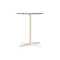 Audo Copenhagen Nook Dining Table 24"Ø in Ivory and Kunis Breccia Stone, packshot on white