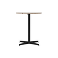 Audo Copenhagen Nook Dining Table 24"Ø in Black and Kunis Breccia Stone, packshot on white