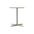 Audo Copenhagen Nook Dining Table 24"Ø in Olive and Kunis Breccia Stone, packshot on white