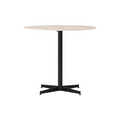 Audo Copenhagen Nook Dining Table 32"Ø in Black and Ceramic Sand, packshot on white